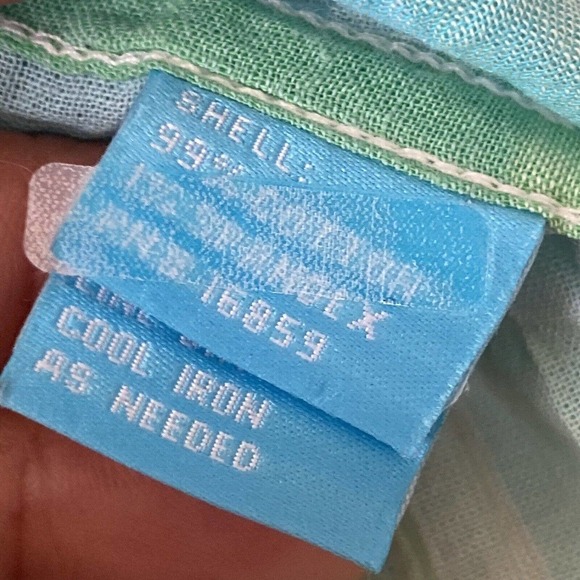 J.Mclaughlin Shirt Womens Size 10 Relaxed Cameron Button Up‎ Blue Green Collared - Picture 8 of 9